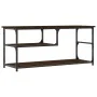 Oak brown plywood and steel TV cabinet 103x38x46.5 cm by vidaXL, TV Furniture - Ref: Foro24-831827, Price: 52,88 €, Discount: %