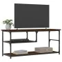 Oak brown plywood and steel TV cabinet 103x38x46.5 cm by vidaXL, TV Furniture - Ref: Foro24-831827, Price: 52,88 €, Discount: %