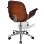 Sillón giratorio de madera curvada y cuero sintético de vidaXL, Sillas de oficina - Ref: Foro24-241057, Precio: 189,64 €, Des...