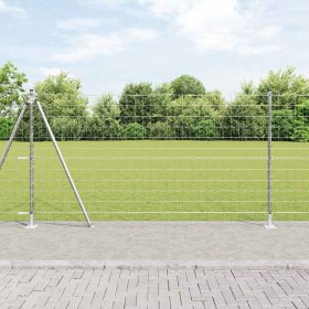 Reja con postes Plateado 1.2 x 25 m Acero