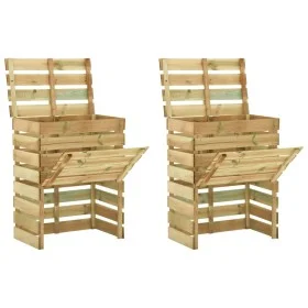 Compostadores de láminas 2 uds madera de pino 80x50x100 cm de vidaXL, Compostadores - Ref: Foro24-3078136, Precio: 134,88 €, ...