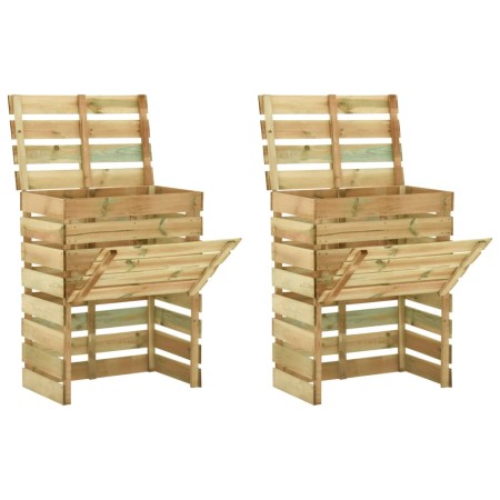 Compostadores de láminas 2 uds madera de pino 80x50x100 cm de vidaXL, Compostadores - Ref: Foro24-3078136, Precio: 146,17 €, ...