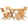 Juego de comedor para jardín 5 piezas madera maciza de teca de vidaXL, Conjuntos de jardín - Ref: Foro24-3155022, Precio: 413...