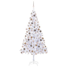Árbol de Navidad artificial con luces y bolas 910 ramas 210 cm