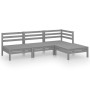 Gartenmöbel-Set 4-teilig aus massivem grauem Kiefernholz von vidaXL, Gartensets - Ref: Foro24-3082629, Preis: 210,82 €, Rabat...