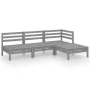 Juego de muebles de jardín 4 piezas madera maciza de pino gris de vidaXL, Conjuntos de jardín - Ref: Foro24-3082629, Precio: ...