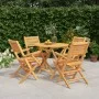 Juego de comedor para jardín 5 piezas madera maciza de teca de vidaXL, Conjuntos de jardín - Ref: Foro24-3155023, Precio: 404...