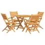 Juego de comedor para jardín 5 piezas madera maciza de teca de vidaXL, Conjuntos de jardín - Ref: Foro24-3155023, Precio: 404...