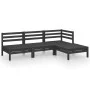 4-teiliges Gartenmöbel-Set aus massivem Kiefernholz schwarz von vidaXL, Gartensets - Ref: Foro24-3082631, Preis: 206,97 €, Ra...