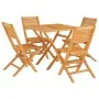5-teiliges Garten-Essset aus massivem Teakholz von vidaXL, Gartensets - Ref: Foro24-3155040, Preis: 378,75 €, Rabatt: %