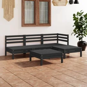 Garden furniture set 5 pieces solid black pine wood by vidaXL, Garden sets - Ref: Foro24-3082636, Price: 250,52 €, Discount: %