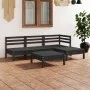 Gartenmöbel-Set 5-teilig aus massivem schwarzem Kiefernholz von vidaXL, Gartensets - Ref: Foro24-3082636, Preis: 250,52 €, Ra...