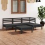 Gartenmöbel-Set 5-teilig aus massivem schwarzem Kiefernholz von vidaXL, Gartensets - Ref: Foro24-3082636, Preis: 253,89 €, Ra...