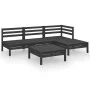 Gartenmöbel-Set 5-teilig aus massivem schwarzem Kiefernholz von vidaXL, Gartensets - Ref: Foro24-3082636, Preis: 250,52 €, Ra...