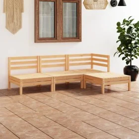 4-teiliges Gartenmöbel-Set aus massivem Zirbenholz von vidaXL, Gartensets - Ref: Foro24-3082627, Preis: 186,50 €, Rabatt: %
