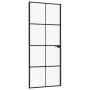 Innentür aus gehärtetem Glas und schwarzem Aluminium, 83 x 201,5 cm von vidaXL, Türen für zu Hause - Ref: Foro24-153663, Prei...