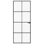 Innentür aus gehärtetem Glas und schwarzem Aluminium, 83 x 201,5 cm von vidaXL, Türen für zu Hause - Ref: Foro24-153663, Prei...