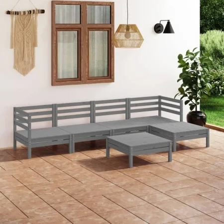 9-teiliges Gartenmöbel-Set Kiefernholz massiv grau von vidaXL, Gartensets - Ref: Foro24-3082684, Preis: 308,63 €, Rabatt: %