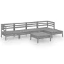 9-teiliges Gartenmöbel-Set Kiefernholz massiv grau von vidaXL, Gartensets - Ref: Foro24-3082684, Preis: 308,63 €, Rabatt: %