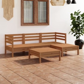 Gartenmöbel-Set 5-teilig aus massivem honigbraunem Kiefernholz von vidaXL, Gartensets - Ref: Foro24-3082675, Preis: 286,84 €,...