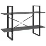Solid pine wood 2-level shelf in gray, 100x30x70 cm by vidaXL, Bookcases and shelves - Ref: Foro24-806474, Price: 39,65 €, Di...