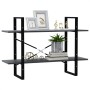 Solid pine wood 2-level shelf in gray, 100x30x70 cm by vidaXL, Bookcases and shelves - Ref: Foro24-806474, Price: 39,65 €, Di...