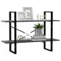 Solid pine wood 2-level shelf in gray, 100x30x70 cm by vidaXL, Bookcases and shelves - Ref: Foro24-806474, Price: 39,65 €, Di...