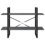 2-stöckiges Bücherregal aus massivem Kiefernholz grau 100x30x70 cm von vidaXL, Bücherregale und Regale - Ref: Foro24-806474, ...