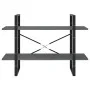 Solid pine wood 2-level shelf in gray, 100x30x70 cm by vidaXL, Bookcases and shelves - Ref: Foro24-806474, Price: 39,65 €, Di...