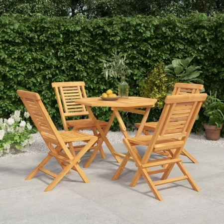 Juego de comedor para jardín 5 piezas madera maciza de teca de vidaXL, Conjuntos de jardín - Ref: Foro24-3155025, Precio: 412...