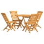 5-teiliges Garten-Essset aus massivem Teakholz von vidaXL, Gartensets - Ref: Foro24-3155025, Preis: 419,22 €, Rabatt: %