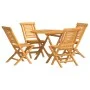 Juego de comedor para jardín 5 piezas madera maciza de teca de vidaXL, Conjuntos de jardín - Ref: Foro24-3155025, Precio: 412...