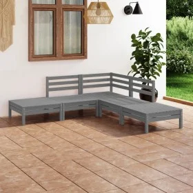 Gartenmöbel-Set 5-teilig aus massivem grauem Kiefernholz von vidaXL, Gartensets - Ref: Foro24-3082639, Preis: 244,19 €, Rabat...