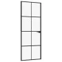 Innentür aus gehärtetem Glas und schwarzem Aluminium 76x201,5 cm von vidaXL, Türen für zu Hause - Ref: Foro24-153662, Preis: ...