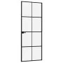 Innentür aus gehärtetem Glas und schwarzem Aluminium 76x201,5 cm von vidaXL, Türen für zu Hause - Ref: Foro24-153662, Preis: ...