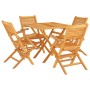 5-piece solid teak wood garden dining set by vidaXL, Garden sets - Ref: Foro24-3155041, Price: 385,43 €, Discount: %