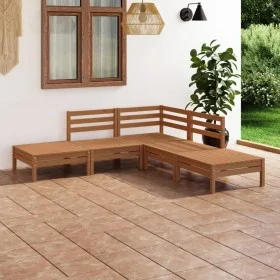 Garden furniture set 5 pieces solid honey brown pine wood by vidaXL, Garden sets - Ref: Foro24-3082640, Price: 248,76 €, Disc...