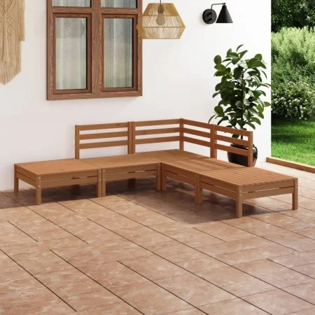 Garden furniture set 5 pieces solid honey brown pine wood by vidaXL, Garden sets - Ref: Foro24-3082640, Price: 248,76 €, Disc...