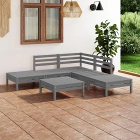 6-teiliges Gartenmöbel-Set Kiefernholz massiv grau von vidaXL, Gartensets - Ref: Foro24-3082644, Preis: 290,68 €, Rabatt: %