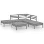 6-teiliges Gartenmöbel-Set Kiefernholz massiv grau von vidaXL, Gartensets - Ref: Foro24-3082644, Preis: 290,68 €, Rabatt: %