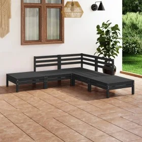 Gartenmöbel-Set 5-teilig aus massivem schwarzem Kiefernholz von vidaXL, Gartensets - Ref: Foro24-3082641, Preis: 250,52 €, Ra...