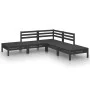 Garden furniture set 5 pieces solid black pine wood by vidaXL, Garden sets - Ref: Foro24-3082641, Price: 250,52 €, Discount: %