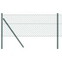 Valla de eslabones de cadena con postes Verde 0.4 x 10 m Acero