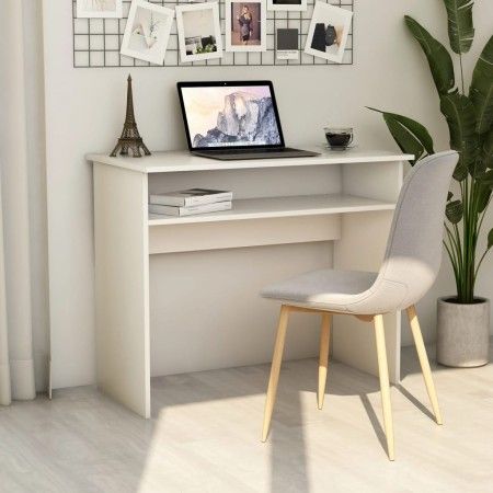 Weißer Sperrholzschreibtisch 90x50x74 cm von vidaXL, Schreibtische - Ref: Foro24-801170, Preis: 63,30 €, Rabatt: %
