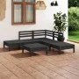 6-teiliges Gartenmöbel-Set aus massivem Kiefernholz schwarz von vidaXL, Gartensets - Ref: Foro24-3082646, Preis: 294,66 €, Ra...