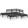 6-teiliges Gartenmöbel-Set aus massivem Kiefernholz schwarz von vidaXL, Gartensets - Ref: Foro24-3082646, Preis: 298,58 €, Ra...