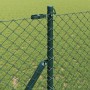 Valla de eslabones de cadena con postes Verde 1.5 x 10 m Acero