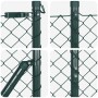 Valla de eslabones de cadena con postes Verde 1.5 x 10 m Acero