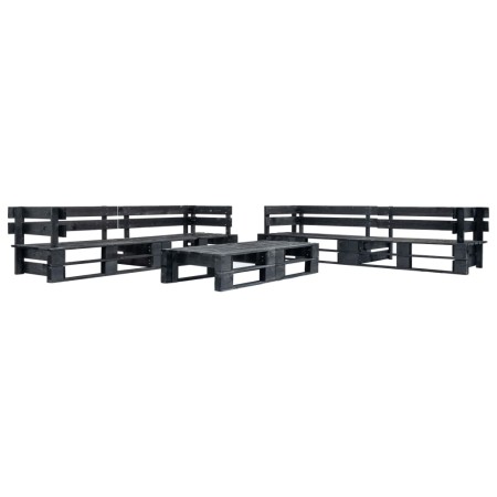 6-teiliges Gartenmöbelset aus schwarzen Holzpaletten von vidaXL, Gartensets - Ref: Foro24-277436, Preis: 433,13 €, Rabatt: %