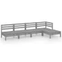 5-teiliges Gartenmöbel-Set Kiefernholz massiv grau von vidaXL, Gartensets - Ref: Foro24-3082659, Preis: 254,72 €, Rabatt: %